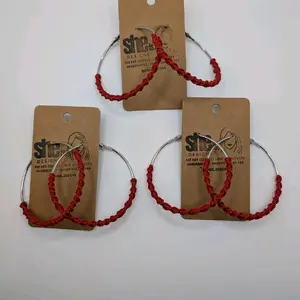 Macrame Hoop Earrings - Fashion Accessory for Women