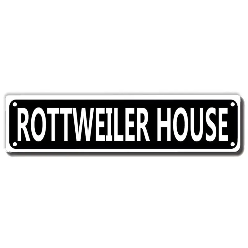Rottweiler House Sign Metal Tin Sign 4x16 Inch