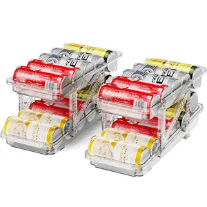 2 Pack Soda Can Dispenser for Refrigerator,Adjustable Width Soda Can Organizer,Stackable Drink Organizer for Fridge,Pantry,Cabinet,Soda Holder for Refrigerator