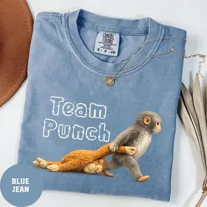 Team Punch Viral Monkey Graphic Tee, Cute Humor Animal Shirt, Unisex Casual Tee - scs16776