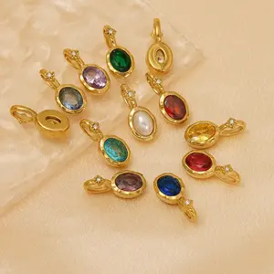 316 Stainless Steel December Birthstone Rhinestone Pendant with Diamonds, European & American DIY Fashion Charm, Colorful Pearl Accessory, Birthday Gift Jewelry
