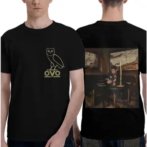 Casual Oversized Retro T-Shirt Rapper Drake Take Care Album Pattern T-Shirt For Men And Women Hip-Hop Fashion Pop Music T-Shirt