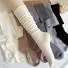 Women's 5-Pair Casual Comfy Socks, Thick Warm Mid-Calf Boot Socks with Solid and Striped Accents, Soft Elastic Fabric for Winter, Elastic Socks,clothes for back to school,first day of school outfits