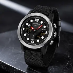 Minimalist Nylon Strap Digital Sports Watch - Waterproof Luminous Electronic Sync Wristwatch for Men & Women. Trendy Outdoor Athletic Timepiece, Casual Fashion Accessory for Everyday Streetwear, Y2K Aesthetic & Gorpcore Style Gift!