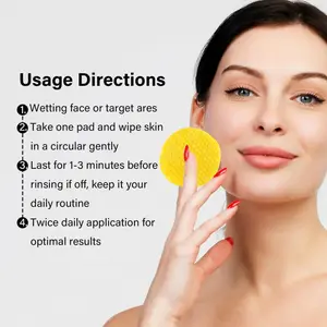 Kojic Acid and Turmeric Cleansing Pads: Turmeric Exfoliating Face Scrub Pads For Deep Cleansing Oil Mild Formula for All Skin Types