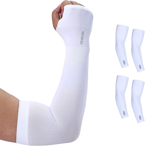 2 Pairs (4 PCS) Arm Sleeves for Women Men Hand Cover Cooling Compression Arm Sleeve Tattoo Cover Up Sleeves to Cover Arm Warmers