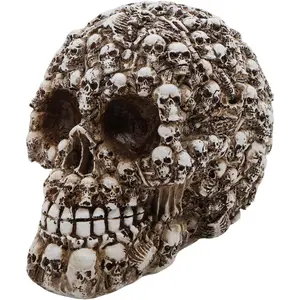 Gothic Skull Decor, Handcrafted  Skull Ornament with Embedded Mini Skulls -  Weathered Finish for Halloween, Dark Aesthetic , Bar,Skull Collectors