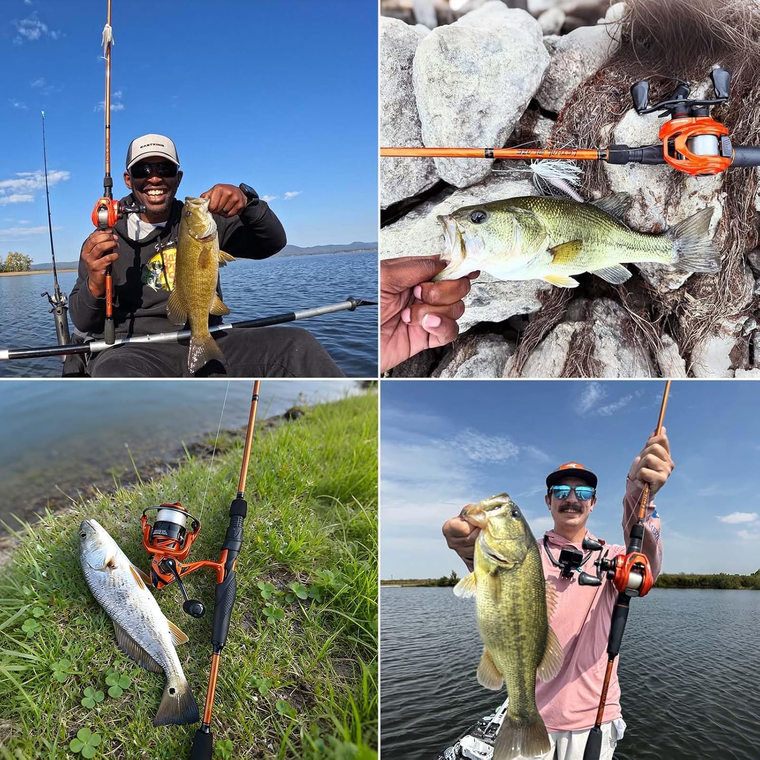 KastKing Lethal Blaze Twin-Tip Rod & Reel Combo – Spinning & Baitcaster, IM6 Graphite, Backup Tip, Stainless Steel Guides, EVA Handle