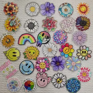 12pcs/bag Random Flowers Acrylics Flatbacks for DIY Craft