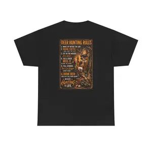 Hunting Rules List T-Shirt | Deer Hunter Graphic Tee, Rack Ridge Logo