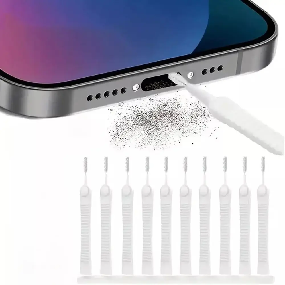 10 Pack Phone Charging Port Cleaning Tool, Mini Anti-Clogging Brush Cleaner for iPhone 16 Pro Max Speaker and Receiver, Multifunctional Cleaning Tool.