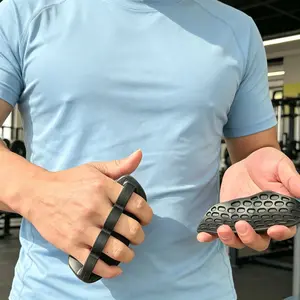 New Grip Strengthener Finger Exercise Gloves, Fitness Dumbbell Weightlifting Bar Anti-Slip Silicone Protector, Hand Care Accessory