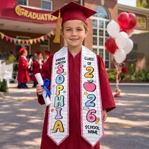 Personalized Graduation Stole 2026, 3 Styles Pencil Crayon Sash, Custom Name and School Kindergarten Preschool Graduate Gift, Class 2026