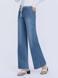 Lovervet • High Rise Wide Leg Jeans - Striped