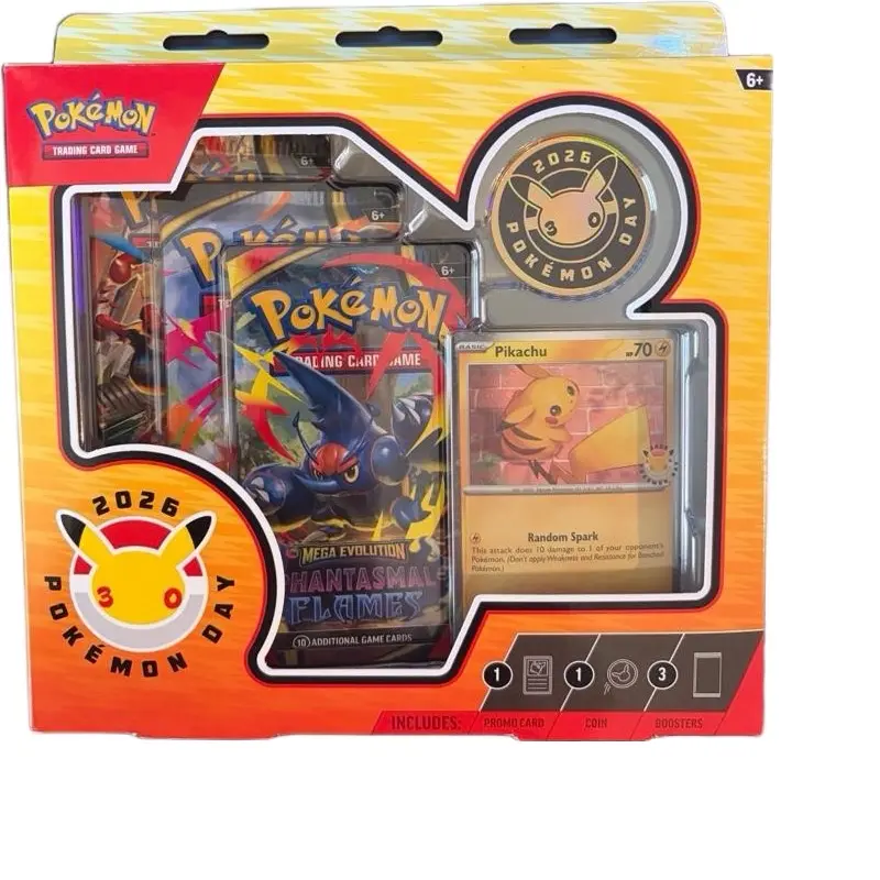 Pokemon Day Boxes 2026 Mega Evolution Fantasma Flames Trading Card Game Includes Promo Card Coin and Booster - TikTok Shop Pokemon Day Boxes 2026 Mega Evolution Fantasma Flames Trading Card Game Includes Promo Card Coin and Booster - TikTok Shop