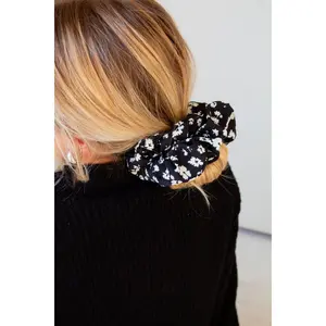 Onyx Floral Jumbo Scrunchie