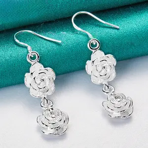 Double Rose Flower Earrings Hypoallergenic Effortlessly Chic Perfect for Daily Wear Parties Valentines Day and Mothers Day Gifts