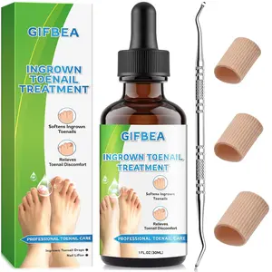 Ingrown Toenail Treatment Kit with Ingrown Toenail Drops Reliever & Softener, Double Sided Pedicure Nail Lifter for Trimming Thick & Ingrown Toe Nail, Toenail Cleaner Kit for Men Women