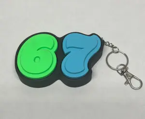 Six-Seven 67 Dual Switch Fidget Clicker Keychain