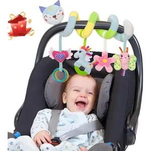 Stroller and car seat toys, blue fox plushies decorating newborn essentials, baby necessities, plush activity toys for 3-12 month olds, baby christening gifts