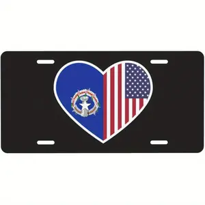 I Love America and Northern Mariana Islands License Plate 612 Inch Aluminium License Plate Novelty Metal