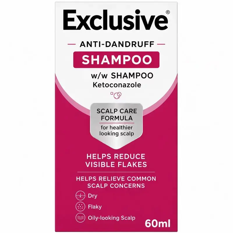 Exclusive Nizoral Ketoconazole Anti-Dandruff Shampoo 2 floz (6OML) Scalp Care Formula for Dry, Flaky & Itchy ScalpGentle Cleansing Daily Hair Care