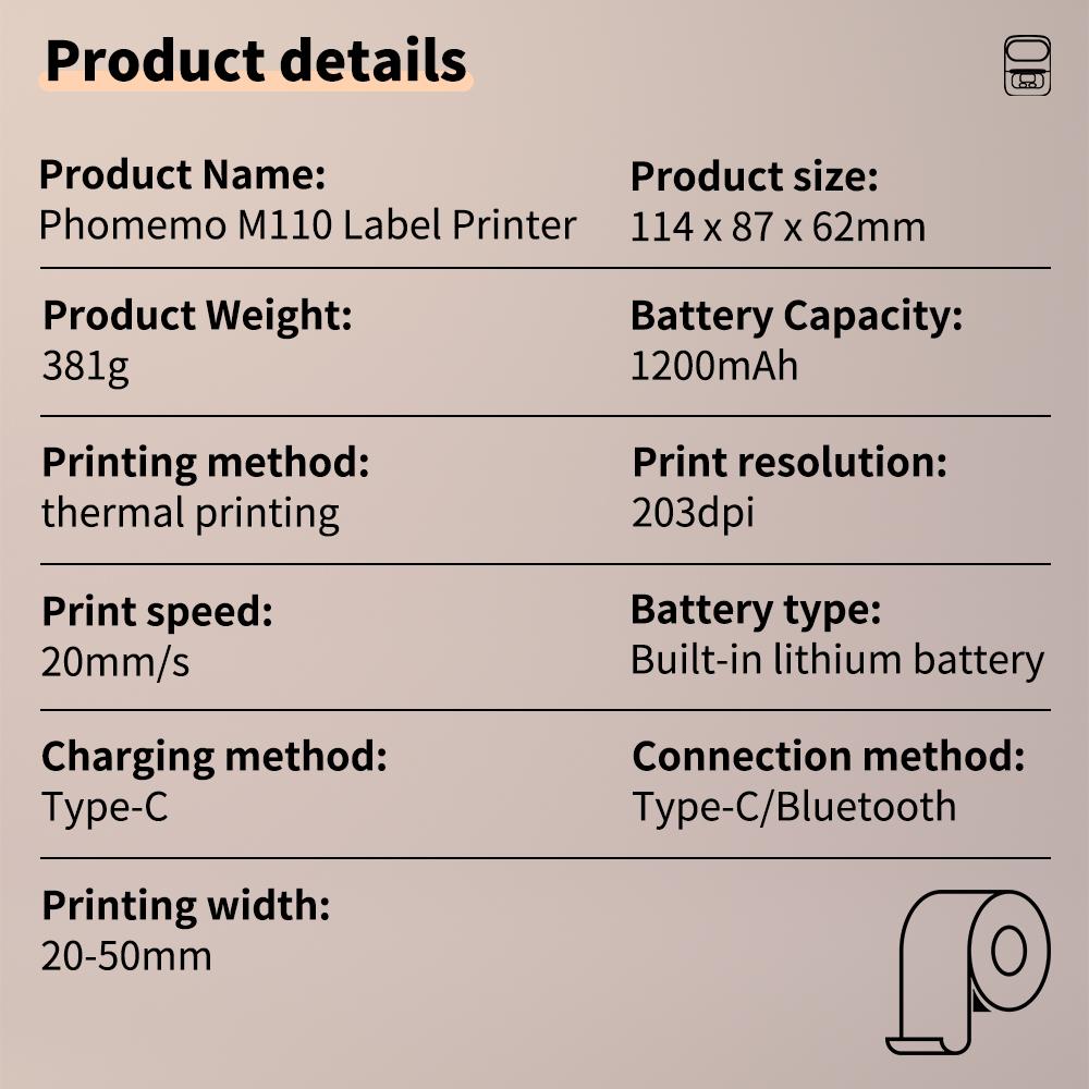 Portable Label Printer Mini Thermal Self-Adhesive Sticker Printer Mobile Pocket Tag Price UV Label Sticker Printer