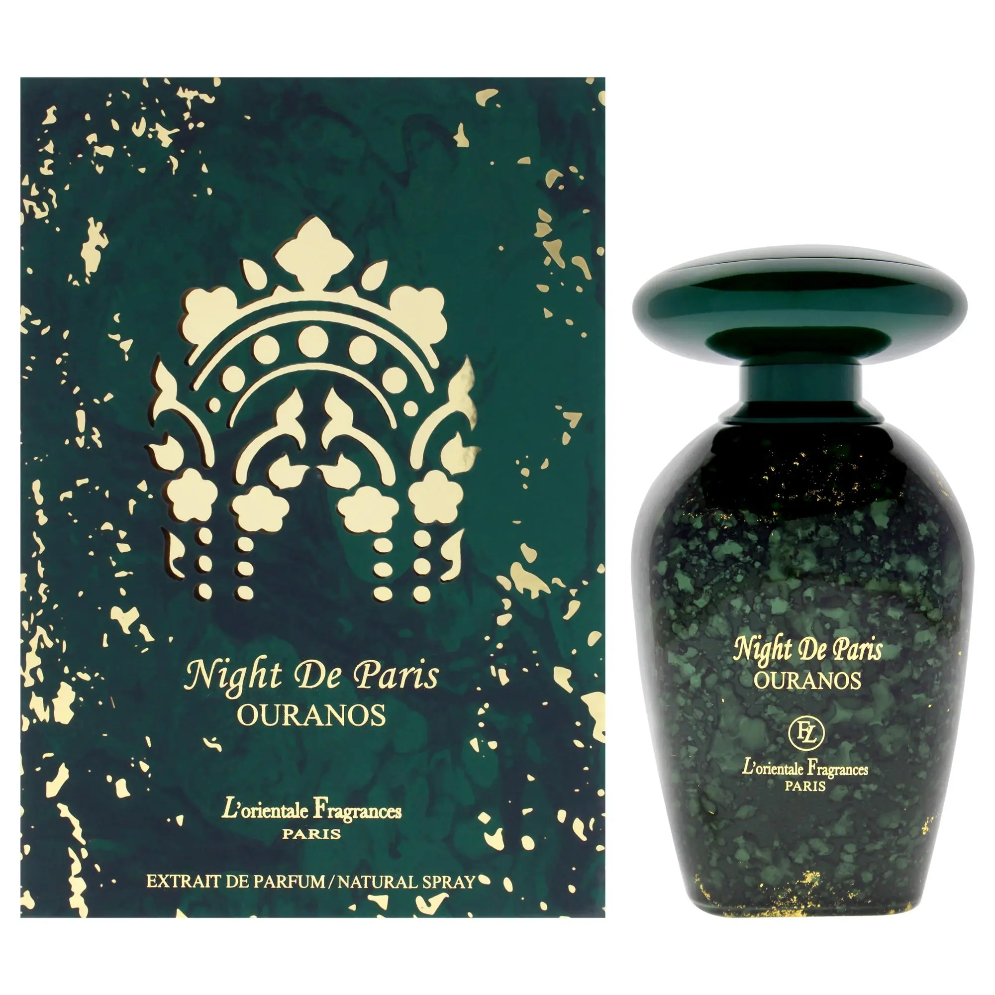 Unisex Ouranos Extrait De Parfum Spray - L'Orientale Fragrances Night De Paris Collection, Concentrated Long-Lasting Unique Aroma Liquid Spraying Unisex Fragrance, 3.3 oz Bottle, 3.3 Fl Oz