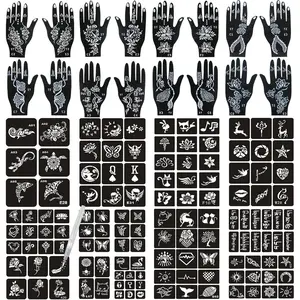 Henna Tattoo Stencils 138 PCS, 24 Sheets Airbrush Tattoo Templates,Reusable Tattoo Stencils Kit for Women Teens Girls,DIY Tattoo Stencils,Body Art Stencils