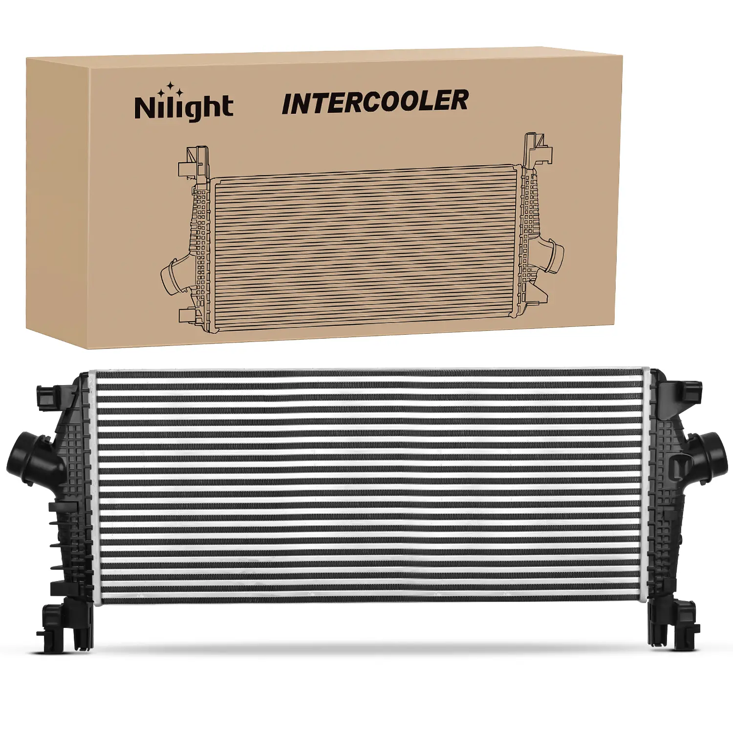 Nilight Aluminum Core Turbo Cooling Intercooler Unit for Buick Verano 2013-2016, Chevrolet Cruze 2011-2015 L4 1.4L (Buick/Chevy Compatible), Replace Part #s 13311080,13330387,1302148