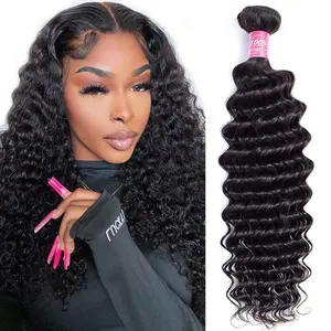 Unipearl Brazilian Hair Deep Wave Body Wave 1 Bundles 10A Human Hair Weave Bundles 100g Natural color virgin  hair