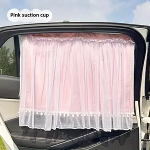 Car Window Curtain, Double Layer Lace Car Curtain, Privacy Sunshade for Summer, UV Protector & Heat Insulation Car Cover, Car Window Shades, Car Accessories