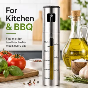 Fuel Spray Can Household Kitchen Supplies Artifact Stainless Steel Oil Injection Bottle Spice Bottle Spray Press Type Barbecue Oil Bottle Kitchen Gadgets