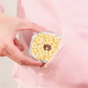 Cream Yellow Floral Pig Printed Retainer Box Anti Lost Portable Denture Storage Case Outdoor Carry Orthodontic Retainer Box Drop Resistant Scratch Proof Invisible Aligner Case