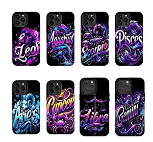 Zodiac Signs Themed Two-In-One Drop-Resistant Mobile Phone Case Protection, Shockproof ForSuitable for iPhone 17/16/15/14/13/12/11 Pro Max/Plusand Samsung Galaxy S23-25, shock-absorbing, anti-drop protective case, lightweight, new fashion trend design