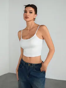 Women's All Over Print Crop Tank Top, Spaghetti Strap, Casual Sleeveless Top for Summer, Ladies Clothes for Daily Wear, Womenswear