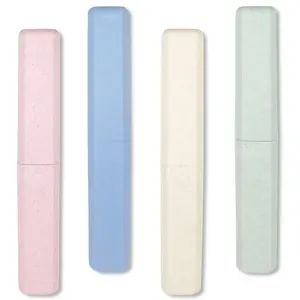 4 Packs Portable Travel Toothbrush Case, Breathable Plastic Toothbrush Holder for Home, Travel, Business, Camping, Schoo