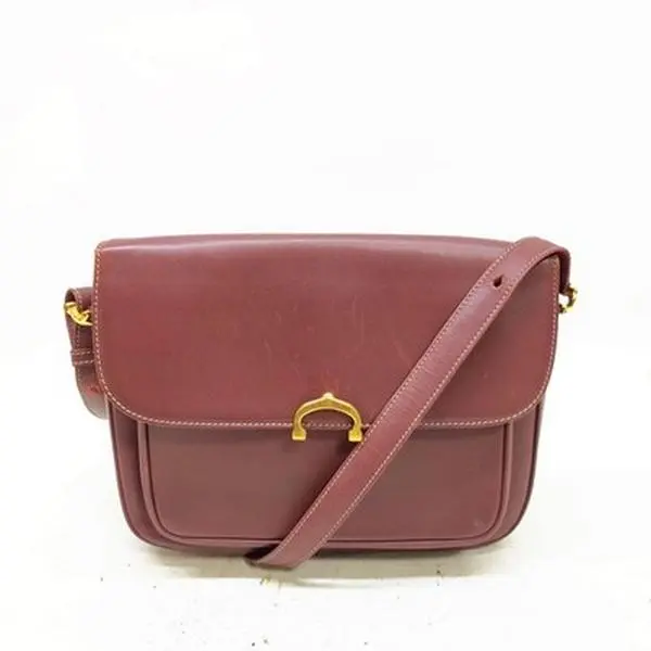 Pre-owned Other Shoulder Bag Cartier Bordeaux Leather 12677643156/411194