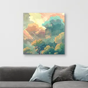 Pictorem C1RC323293D3S5 32 x 32 in. Crystal Winds - Green Canvas Wall Art for Home Decor - Stylish Design