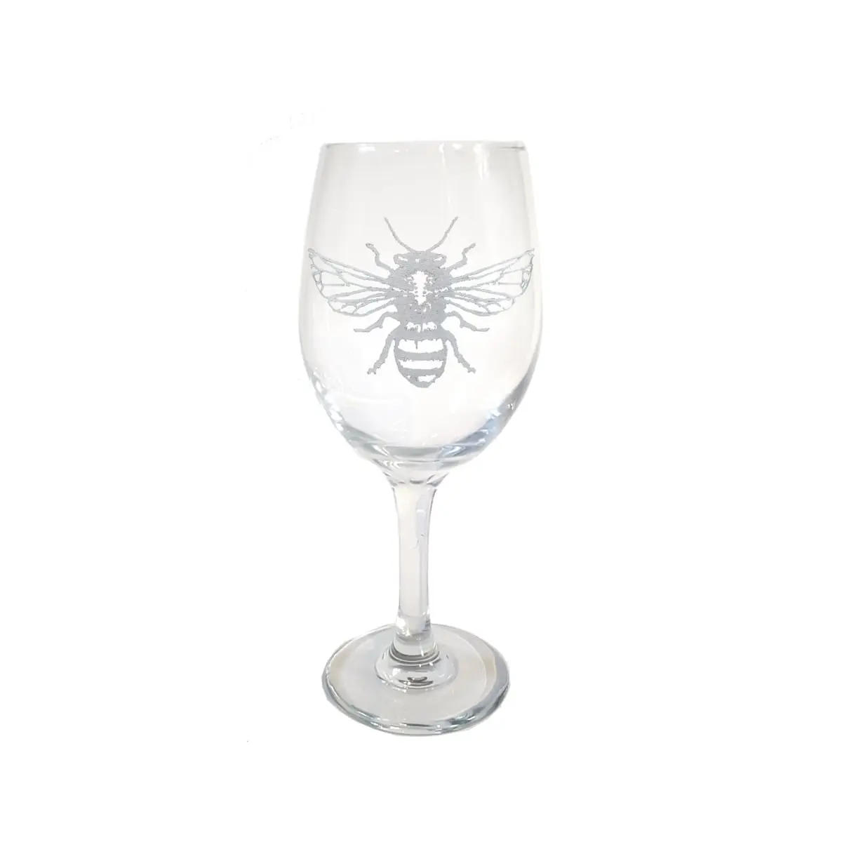 Lyoncraft WIBE01 Luminous, Lightweight 18 oz Honey Bee Engraved Wine Glass - Kitchenware Drinkware for Beverage Serving
