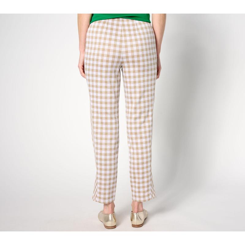 Isaac Mizrahi Live! Regular Gingham Pattern Ankle Pants
