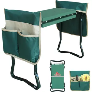 Kneeler and Seat with Thicken & Widen Soft Kneeling Pad,Bench Kneeler and seat Foldable Stool with 2 Tool Pouches,Gifts for, Seniors, Mom & Dad
