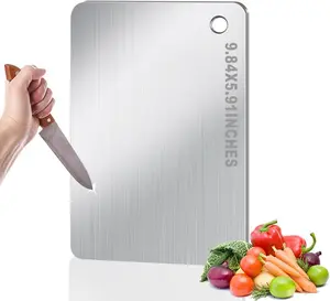 Stainless Steel Kitchen Cutting Board – Non-Slip Kitchen Chopping Board for Food Prep, Durable Household Kitchen Gadgets & Kitchen Accessories