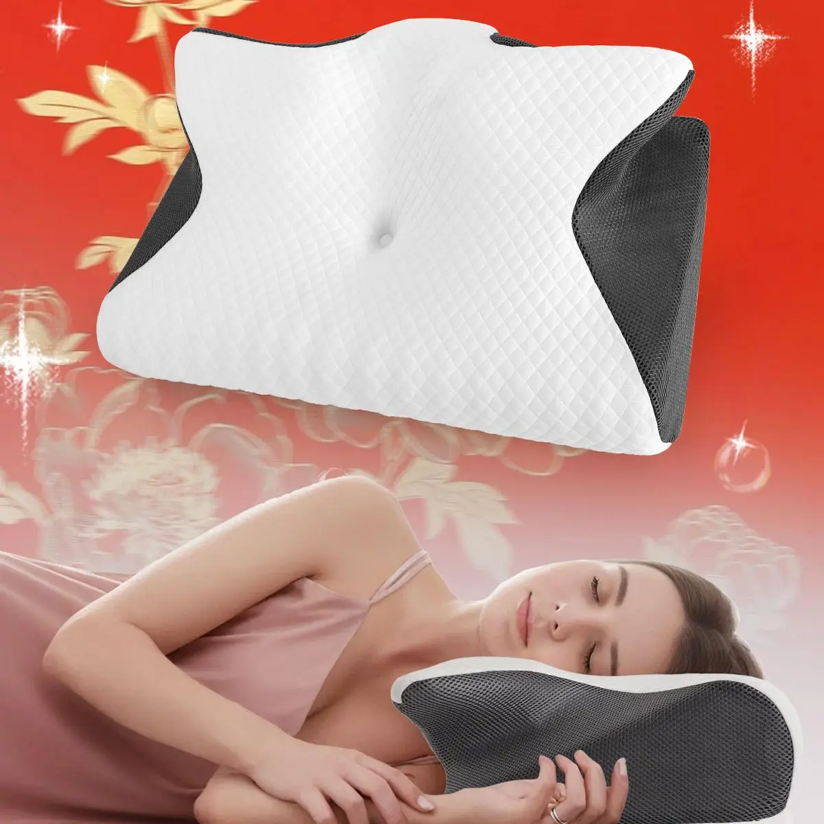 Memory Foam Neck Pillow, 1 Count Comfortable Neck Pillow, Sleeping Pillow for Side, Back, Prone Sleepers, Essential Supplies for Home, Travel, Dormito