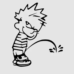 Calvin Pee JDM Vinyl Decal Sticker UV & Waterproof Bumper Window Laptop Automotive Water Bottle Gift accessories – BLACK 5"