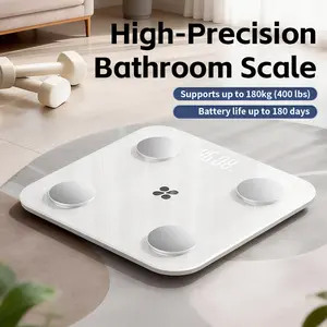 Highly Accurate Digital Smart Bathroom Scale for Body Weight with LCD Display Large Size Tempered Glass  Digital Bathroom Scale for BMI Bone Mass and Body Fat  Body Composition Monitor with Smartphone App last-minute Valentine's present