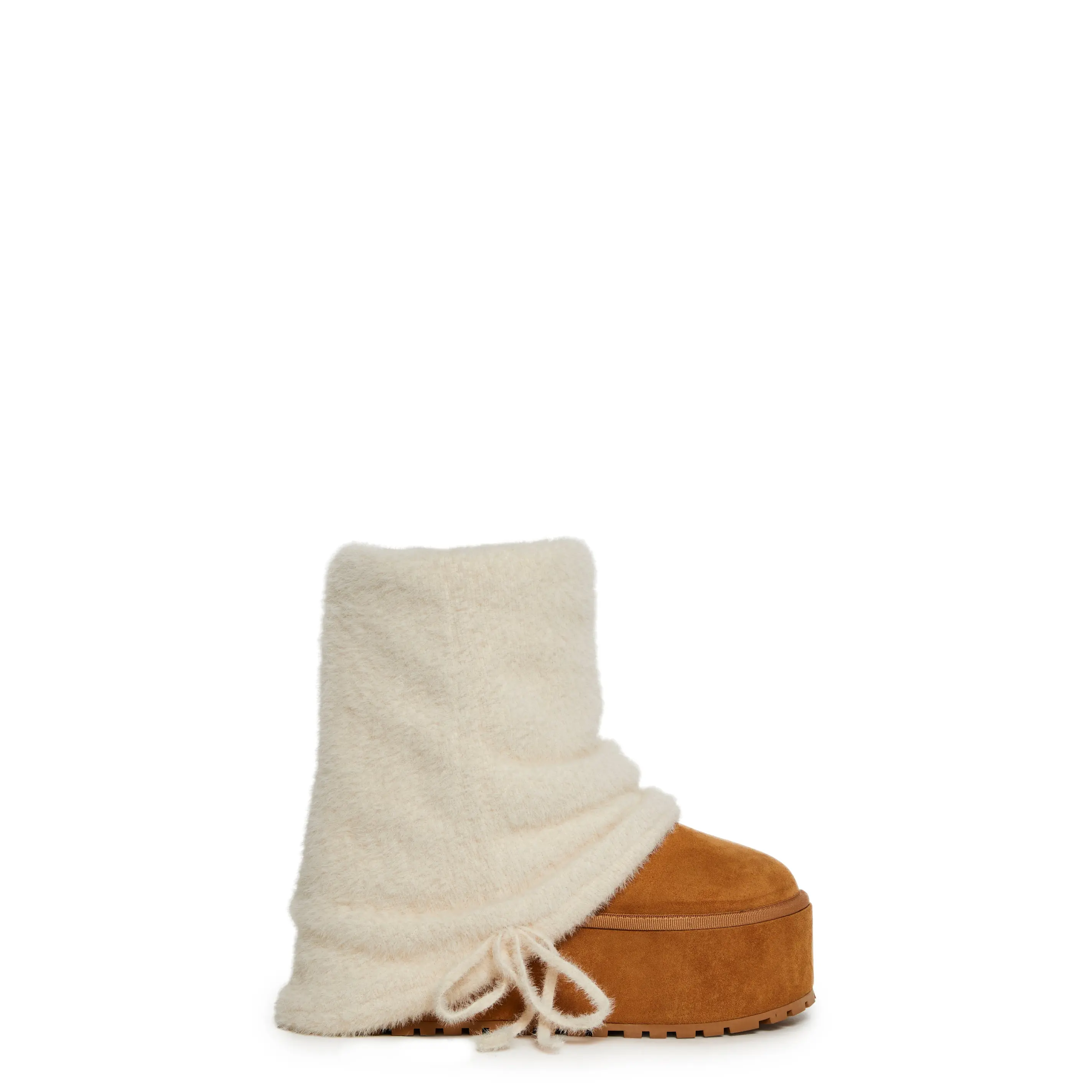 Snuggle Sesh Platform Booties - Off White