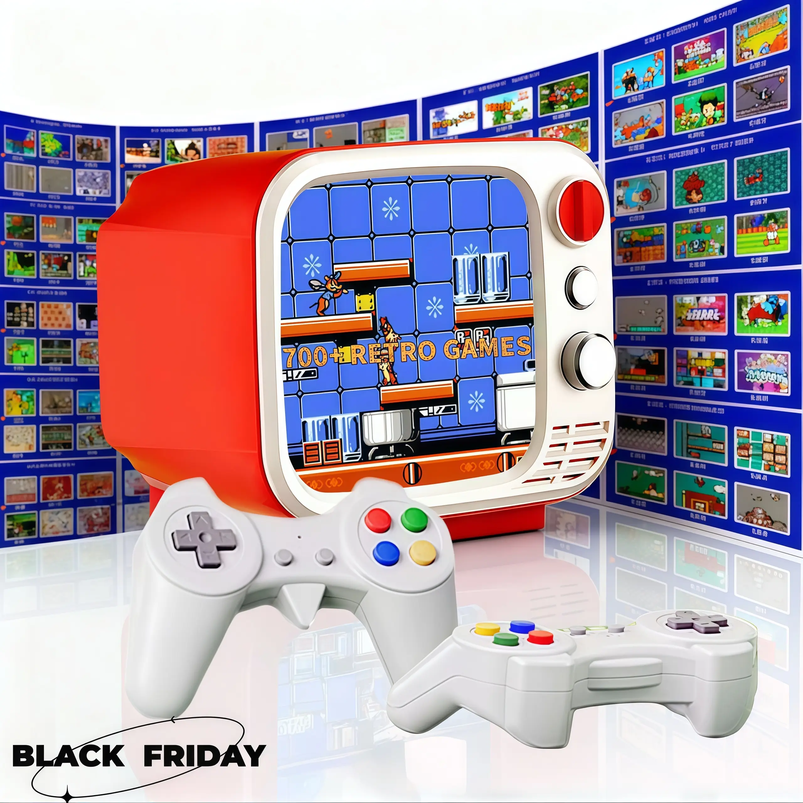 2026 Upgraded Mini TV Retro Game Console, 740 Games, 3.5-Inch Screen Portable Gaming System for Kids & Gamers, Red Retro Video Games Player with TV Output & 2-Player Mode, Christmas Gift Dual summerwins