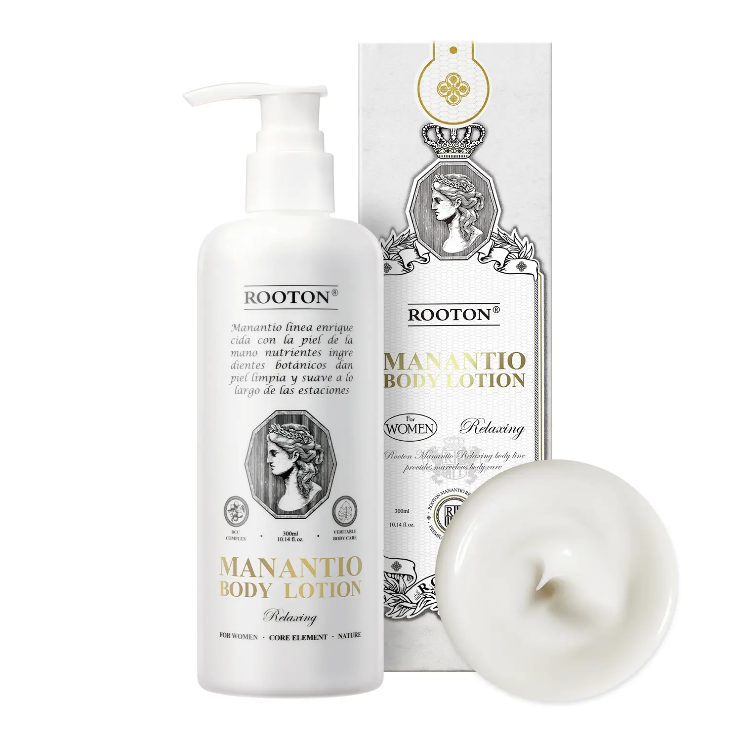 [ROOTON Official Store] Manantio Body Lotion 10.14 fl.oz (300ml) – Women Vegan Body Lotion for Deep Moisture, Elasticity & Smooth Texture with SDO·BCC·O₂S Complex and Basil Citrus Verbena Scent