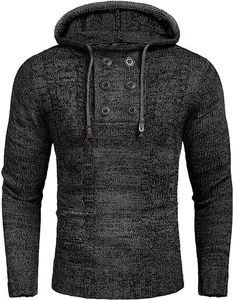 COOFANDY B Men's Knitted Hoodies Pullover Casual Comfortable Long Sleeve Turtleneck/High Neck Sweaters - For Casual/Business/Holiday Stylish Cotton Fabric abercrombieessential hoodie Menswear Soft Collar Elastic Collar Elastic Fashion Garment Jumper